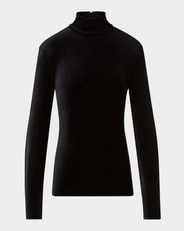 Mock-Neck Velvet Jersey Shirt